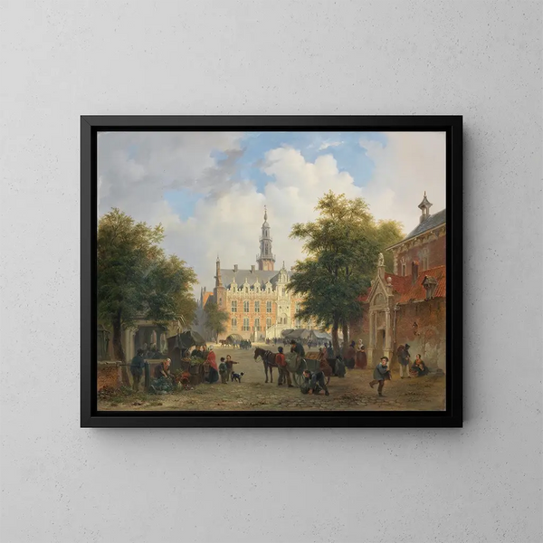 Gadebillede i Amsterdam - Bartholomeus Johannes van Hove — indrammet kunstværk på væggen
