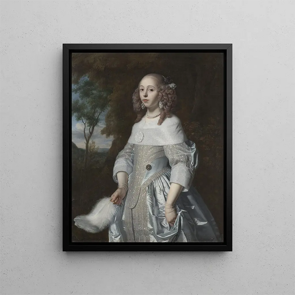 Jeanne Parmentier 1634-1710 - Bartholomeus van der Helst — indrammet kunstværk på væggen