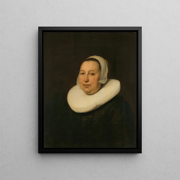 Maria Pietersdr de Leest d. 1652, gift med Samuel van Lansbergen - Bartholomeus van der Helst — indrammet kunstværk på væggen