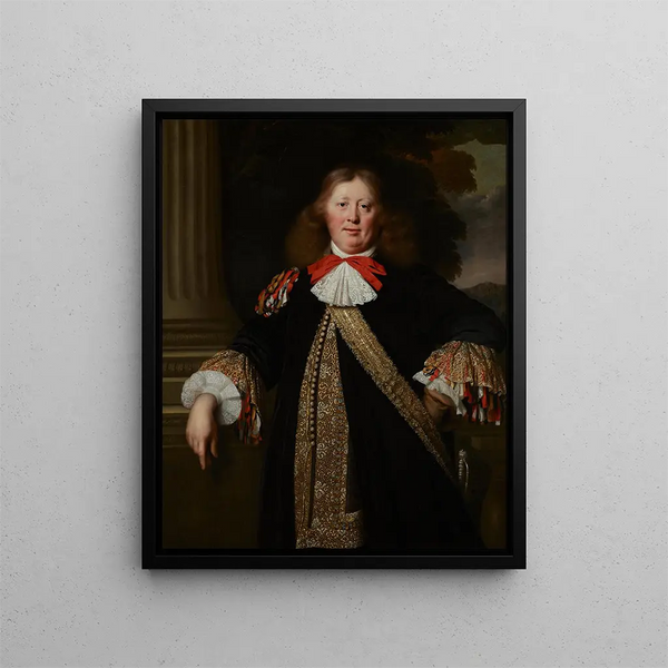 Portræt af en borgmester - Bartholomeus van der Helst — indrammet kunstværk på væggen