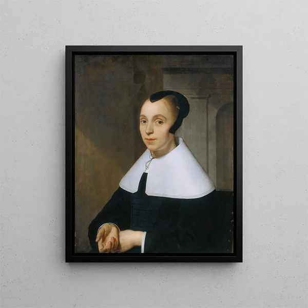 Portræt af en kvinde - Bartholomeus van der Helst — indrammet kunstværk på væggen