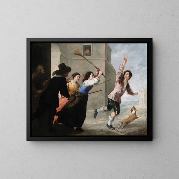 Den fortabte søn fordrevet - Bartolomé Esteban Murillo — indrammet kunstværk på væggen