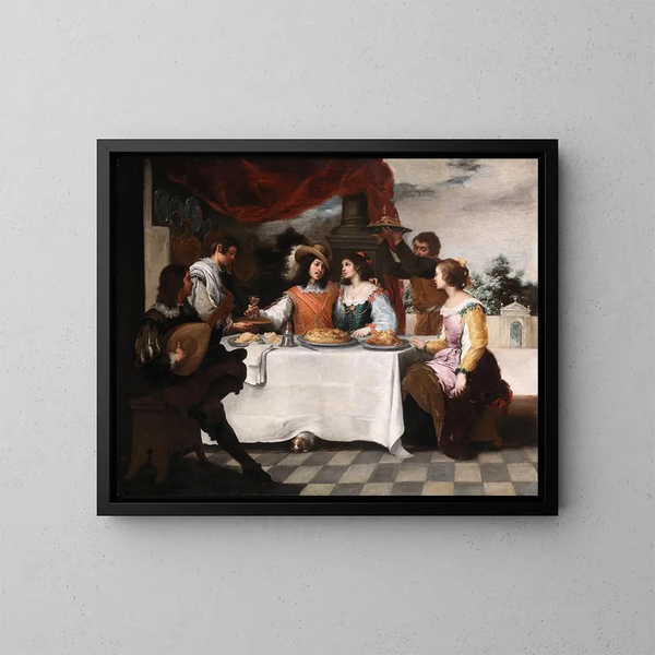 Le Fils prodigue à table - Bartolomé Esteban Murillo — indrammet kunstværk på væggen