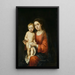 Den Jomfru og Barnet med en rosenkrans - Bartolomé Esteban Murillo — indrammet kunstværk på væggen
