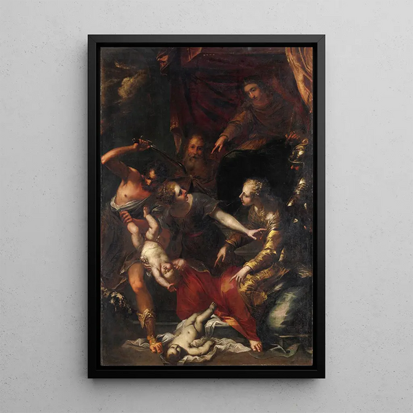 Reproduktion af maleriet Le Jugement de Salomon - Bartolomeo Biscaino
