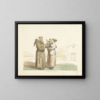 Bartolomeo Pinelli - Jonge vrouw met kind staande voor een monnik.webp