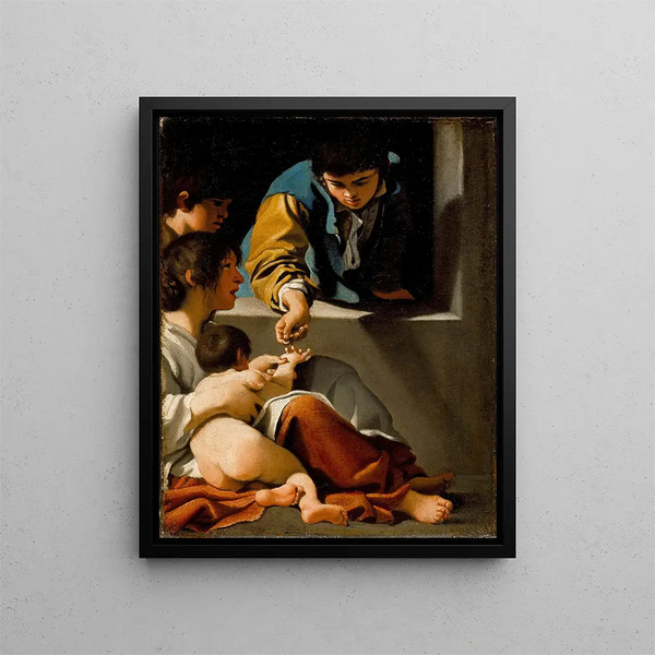 Studie for Charitéen for Sainte Élisabeth - Bartolomeo Schedoni — indrammet kunstværk på væggen