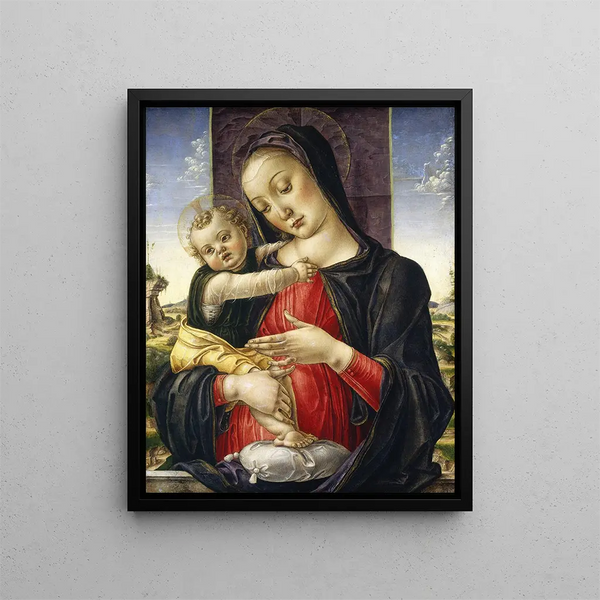 Vores kunsttryk af Jomfru Maria med Barnet - Bartolomeo Vivarini — indrammet kunstværk på væggen