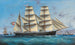 La barque MARIA af kaptajn Emilio Persich, der sejler med alle sejl ude og det østrig-ungarske handelsflag i farvandet ud for sin hjemstavnskyst - Basilio Ivankovic — visning af kunstværket