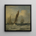 Bateaux de pêche en mer - Willem van de Velde le Jeune — indrammet kunstværk på væggen