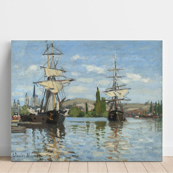 Reproduktion af maleriet Både på Seinen i Rouen - Claude Monet
