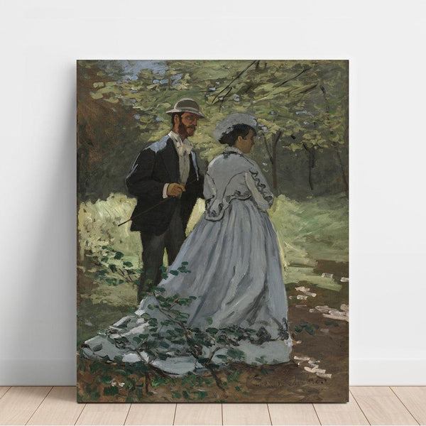 Reproduktion af maleriet Bazille og Camille maleri Studie til Frokost i det grønne - Claude Monet