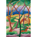 Reproduktion af maleriet Belettes Jouant - Franz Marc