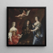 Bengt horn af minne 1623-1678 med sine to hustruer Margaretha Sparre og Ingeborg Banr - David Klöcker Ehrenstrahl — indrammet kunstværk på væggen
