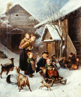 Bengt Nordenberg - Tobogganing Dalecarlian Scene.webp