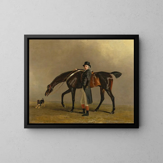 Benjamin Marshall - The Hon Peniston Lamb 17701805 with his horse Assassin and his dog Tanner.webp