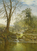 En solbeskinnet bæk ved Beardon, Dartmoor - Benjamin Williams Leader — visning af kunstværket