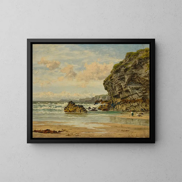 Falaises cornouaillaises à Newquay - Benjamin Williams Leader — indrammet kunstværk på væggen