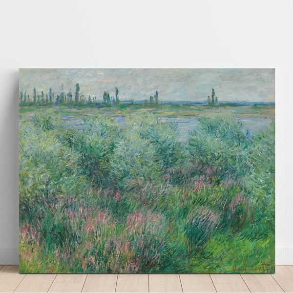 Reproduktion af maleriet af Berges de la Seine près de Vétheuil - Claude Monet