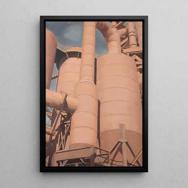 Reproduktion af maleriet af et stålværk South Works i Chicago Illinois - Bernard Boutet de Monvel