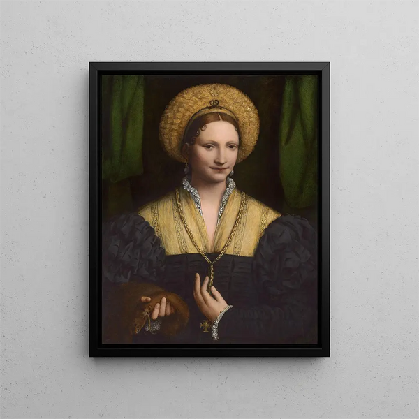 Portrait af en dame - Bernardino Luini — indrammet kunstværk på væggen