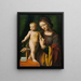 Den Jomfru med barnet med en Columbine - Bernardino Luini — indrammet kunstværk på væggen