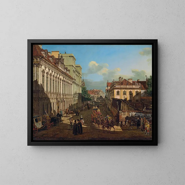 Rue Miodowa i Warszawa - Bernardo Bellotto — indrammet kunstværk på væggen