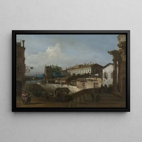 L'Écluse à Dolo - Bernardo Bellotto — indrammet kunstværk på væggen