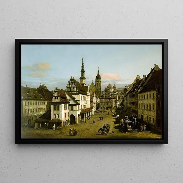 Le Marché de Pirna - Bernardo Bellotto — indrammet kunstværk på væggen