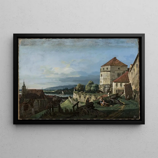 Vue de Pirna en Saxe - Bernardo Bellotto — indrammet kunstværk på væggen