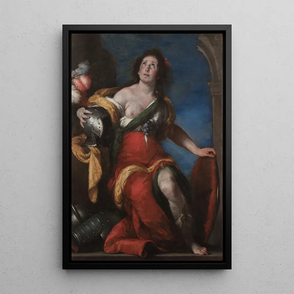 Figur allégorique - Bernardo Strozzi — indrammet kunstværk på væggen