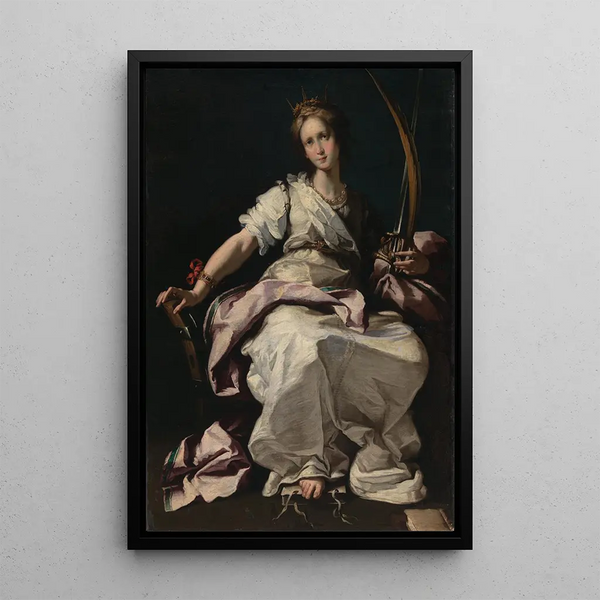 Reproduktion af maleriet af Sankt Katharina af Alexandria - Bernardo Strozzi