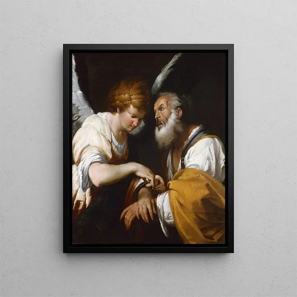 La libération de saint Pierre - Bernardo Strozzi — indrammet kunstværk på væggen