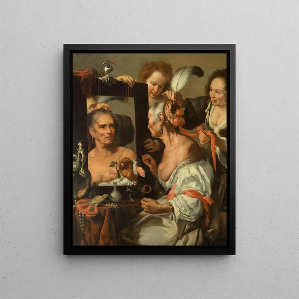 Vanité - Bernardo Strozzi — indrammet kunstværk på væggen