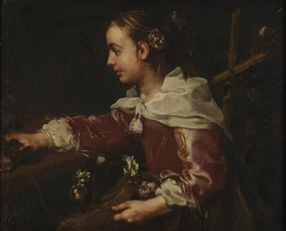 Bernhard Keil - Seated Girl with Wreaths of Roses.webp
