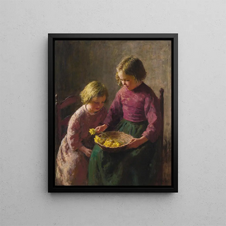 Le panier de fleurs - Bernhard Pothast — indrammet kunstværk på væggen