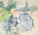 et kvinde sidder på en bænk på Bois Allé - Berthe Morisot — visning af kunstværket
