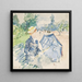 et kvinde sidder på en bænk på Bois Allé - Berthe Morisot — indrammet kunstværk på væggen