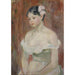 den unge pige med dekolleté, blomsten i håret - Berthe Morisot — visning af kunstværket
