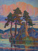 Lac au coucher du soleil Colorado - Birger Sandzén — visning af kunstværket