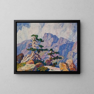 Nær grænsen for træer, Rocky Mountains, Colorado - Birger Sandzén — indrammet kunstværk på væggen