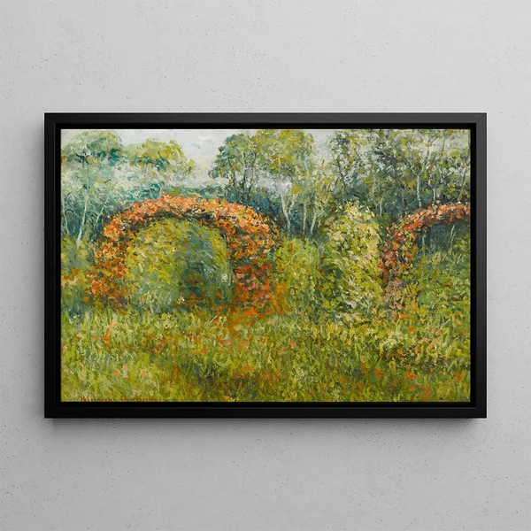 La roseraie de Giverny - Blanche Hoschedé-Monet — indrammet kunstværk på væggen