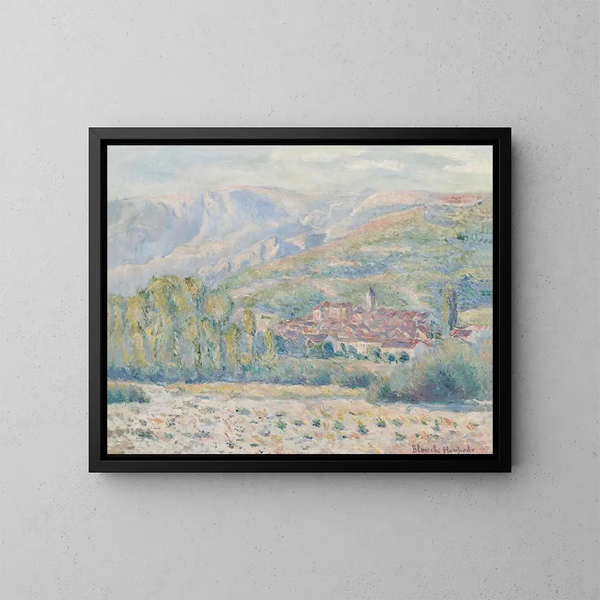 Landsby i PoujalsurOrb - Blanche Hoschedé-Monet — indrammet kunstværk på væggen