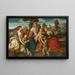 La Sainte Famille avec sainte Dorothée et l'enfant Jean-Baptiste et Tobie avec un ange - Bonifacio Veronese — indrammet kunstværk på væggen