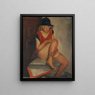 Le modèle - Boris Grigoriev — indrammet kunstværk på væggen