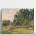 Reproduktion af maleriet af høstbønder, morgen, Éragny - Camille Pissarro