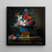 Bouquet de fleurs dans un vase en porcelaine bleue - Anne Vallayer — indrammet kunstværk på væggen