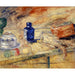 Reproduktion af maleriet Bouteilles bleues og kylling - James Ensor