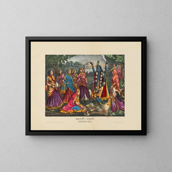 Krishna Kali - Calcutta Art Studio — indrammet kunstværk på væggen