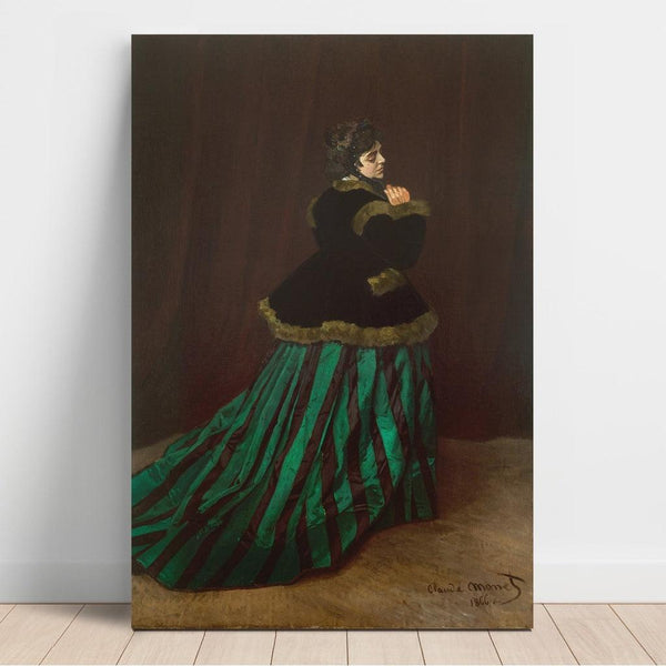 Reproduktion af maleriet Camille (Den grønklædte kvinde) - Claude Monet